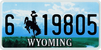WY license plate 619805