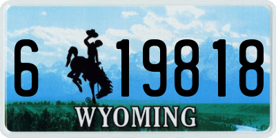 WY license plate 619818
