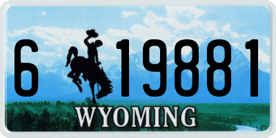 WY license plate 619881