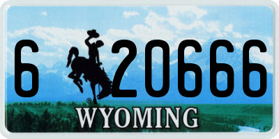 WY license plate 620666