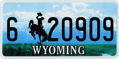 WY license plate 620909