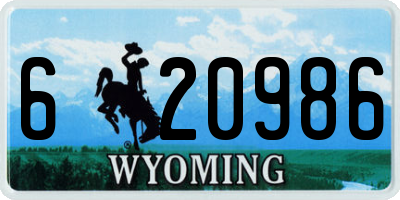 WY license plate 620986
