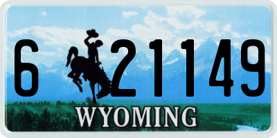 WY license plate 621149