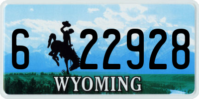 WY license plate 622928