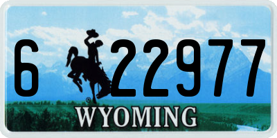 WY license plate 622977