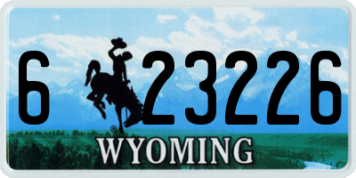 WY license plate 623226