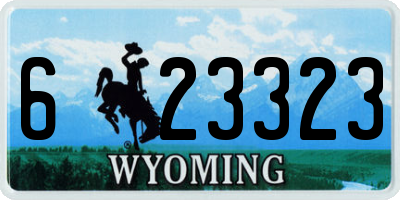 WY license plate 623323