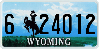 WY license plate 624012