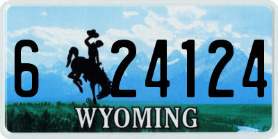 WY license plate 624124