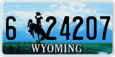 WY license plate 624207