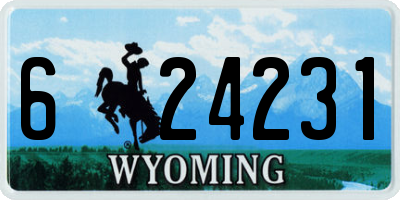 WY license plate 624231