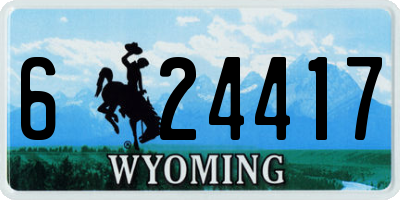 WY license plate 624417
