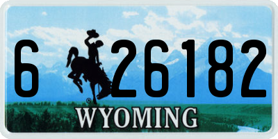 WY license plate 626182
