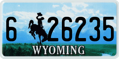 WY license plate 626235