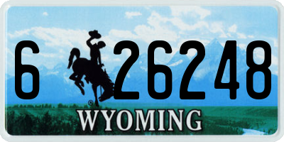 WY license plate 626248