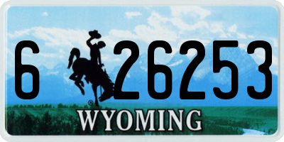 WY license plate 626253