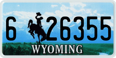 WY license plate 626355