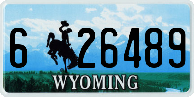 WY license plate 626489