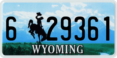 WY license plate 629361