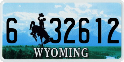WY license plate 632612