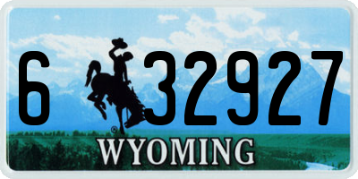 WY license plate 632927