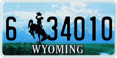 WY license plate 634010
