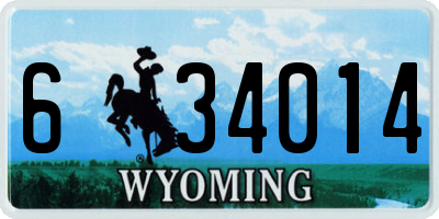 WY license plate 634014