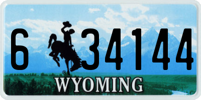 WY license plate 634144