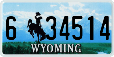 WY license plate 634514