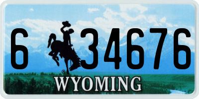 WY license plate 634676