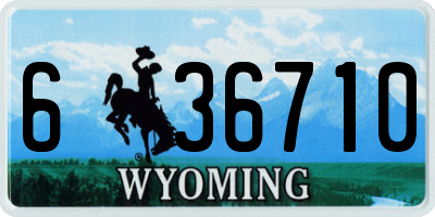 WY license plate 636710