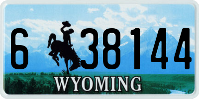 WY license plate 638144