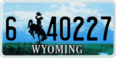 WY license plate 640227