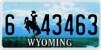 WY license plate 643463