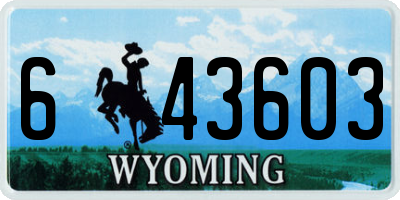WY license plate 643603