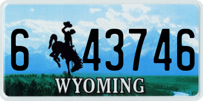 WY license plate 643746