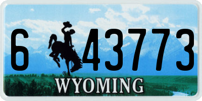 WY license plate 643773