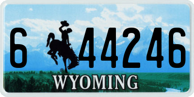 WY license plate 644246