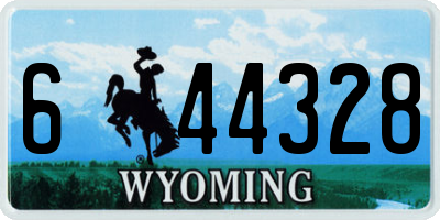 WY license plate 644328