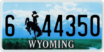 WY license plate 644350