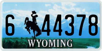 WY license plate 644378