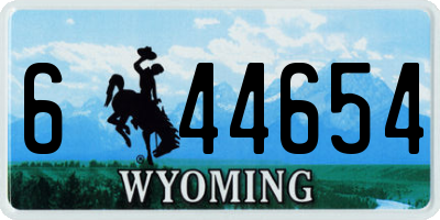WY license plate 644654
