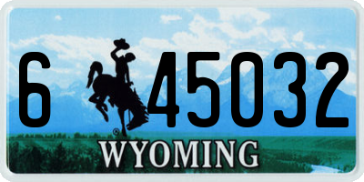 WY license plate 645032
