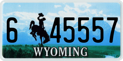 WY license plate 645557