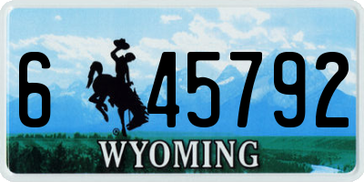 WY license plate 645792