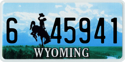 WY license plate 645941