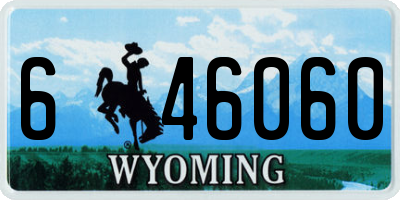 WY license plate 646060