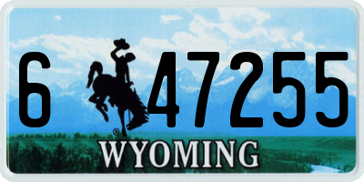 WY license plate 647255