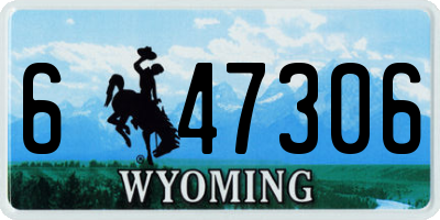 WY license plate 647306