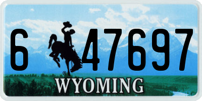 WY license plate 647697
